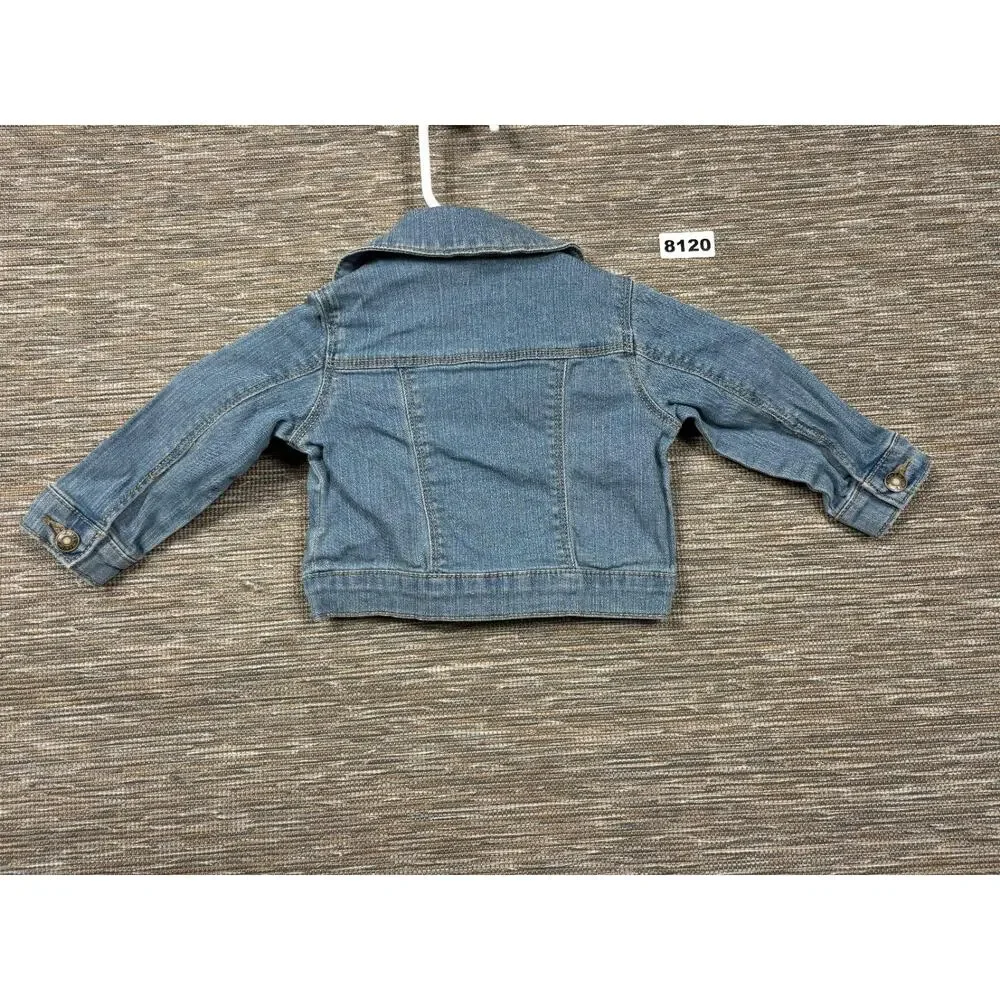 Carter's Jean Jacket Girls Size 12M Blue Denim Long Sleeve Button Up